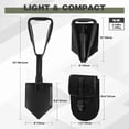 thumbnail image 4 of REDCAMP 23" Survival Folding Camping Shovel Manganese Steel Heavy Duty Tactical Tri-Fold Handle for Hiking Beach Snow Sand Mud, Black, 4 of 9