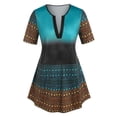 thumbnail image 1 of Camiseta con Estampado de Color Degradado con Cuello en V Rosegal  Camisetas tallas grandes, 1 of 5