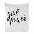 thumbnail image 1 of Saying Soft Flannel Fleece Blanket, Modern Hand Writing Style Lettering Girl Power Feminist Inspirational Message, Cozy Plush for Indoor and Outdoor Use, 60" x 80", Black and White, by Ambesonne, 1 of 6