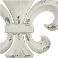 thumbnail image 6 of DecMode Vintage Metal Fleur De Lis Wall Décor with White Distressed Finish, 25"W x 30"H, 6 of 14