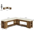 thumbnail image 2 of Tribesigns 47" L-Shaped Corner Bench with Cushion, Farmhouse Breakfast Nook Bench, Wood Storage Bench for Kitchen, Dining Room & Entryway, Rustic Brown, 2 of 7