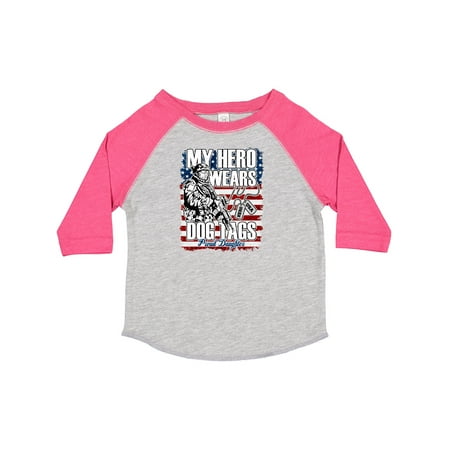 

Inktastic Military Proud Daughter Hero Wears Dog Tags Girls Gift Toddler Toddler Girl T-Shirt