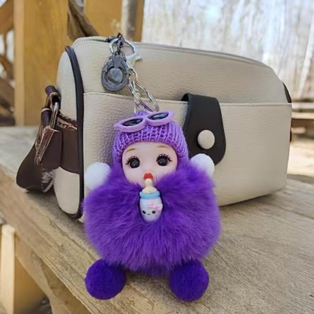 Lindo llavero de peluche de muñeco durmiente, adorno multifuncional para mochila y coche, ligero y compacto, regalo ideal para todas las edades.