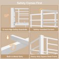 thumbnail image 5 of Twin Loft Bed with Desk, Lofka L-Shaped Computer Desk with RGB Lights & USB Charging, Industrial Metal Frame, 400lb Capacity, with Shelves & Drawers, Easy Assembly, White, 5 of 12