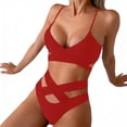 thumbnail image 5 of Babysbule Women's Bicolor Two Piece Hollow Out Sweetheart Neck Bikini Swimsuit Set, 5 of 8