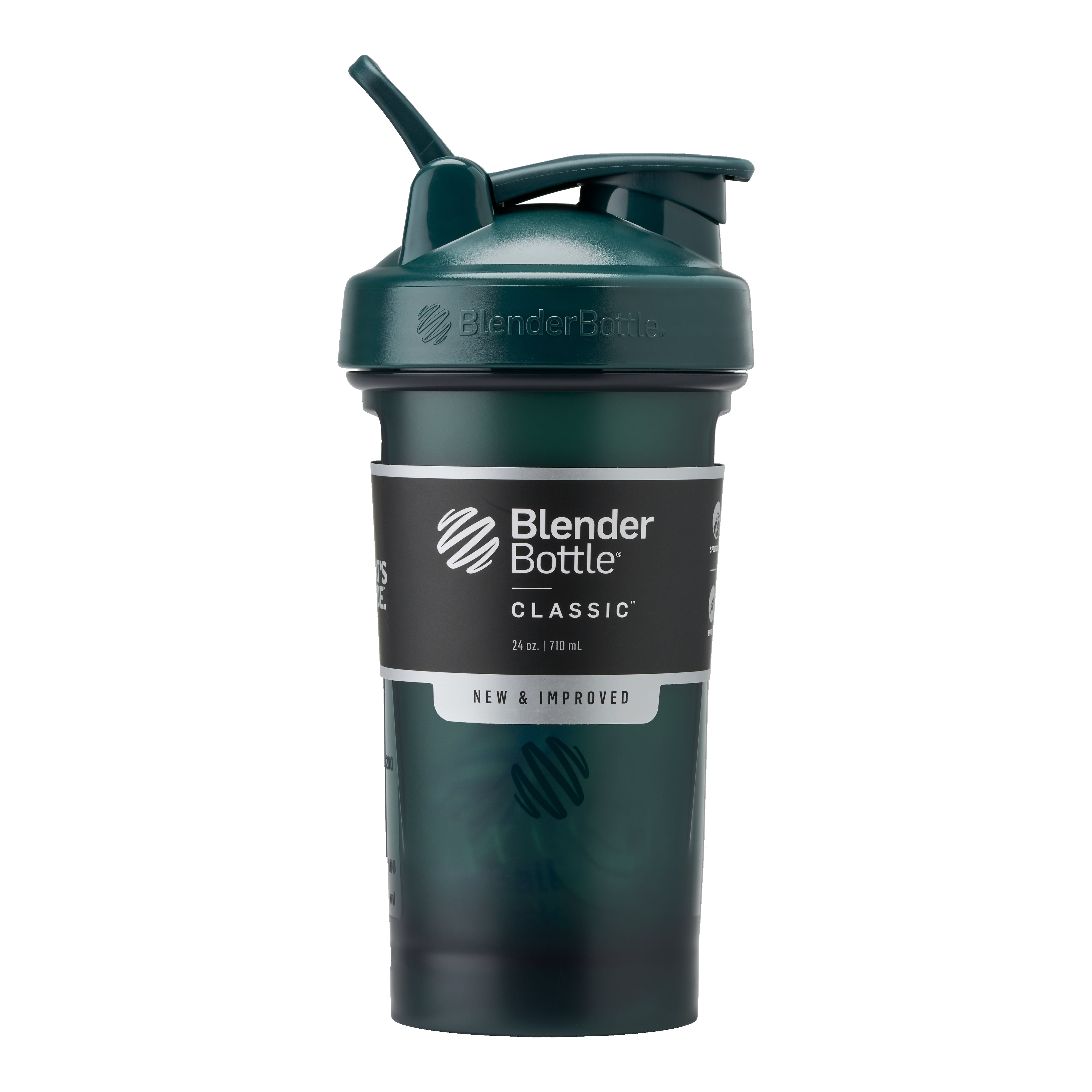 BlenderBottle Classic V2 24oz Dark Teal Shaker Cup with Flip-Top Lid