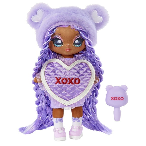 Na Na Na Surprise Eva Evermore, Purple Lavender Teddy Bear Inspired 7.5" Doll