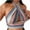 Pink, variant on Ichuanyi Womens Tops Summer Ladies Color Striped Sleeveless Sexy Halter Halter Slim Knit Cross Top