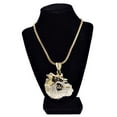 thumbnail image 3 of Bull dog Large Iced Gold Plated Pendant & 4mm 36" Bling Franco Chain Hip Hop Necklace, 3 of 5