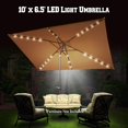 thumbnail image 4 of Sunrise 10'x6.5' Outdoor 26 LED Lights Patio Umbrella Rectangle Sunshade Umbrella (Brown), 4 of 8