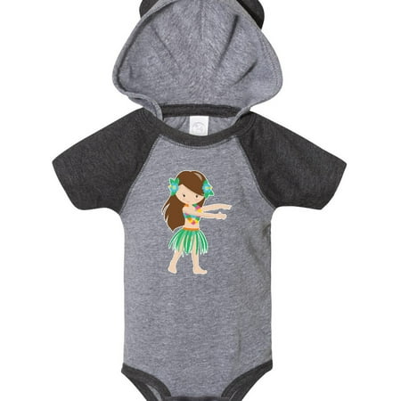 

Inktastic Brown Haired Hula Girl Gift Baby Girl Bodysuit