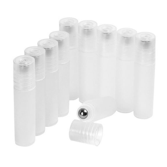 Joernso 10Pcs Empty Clear Roller Ball Bottle Plastic Container for Essential Oil Perfume
