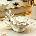 thumbnail image 4 of 3D Printed Coastal Jewelry Organizer, Seashell Trinket Dish & Necklace Tree Stand, Resin Vanity Holder for Rings Earrings Small Succulents, Compact Small Space Storage for Dresser Bathroom Counter, 4 of 6