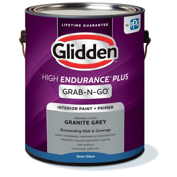 Glidden HEP GrabNGo Interior Paint & Primer SemiGloss, Granite Grey