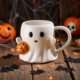 thumbnail image 2 of Halloween Ceramic Ghost Mug with Pumpkin Design, 12oz Cute Coffee Cup for Hot and Cold Beverages, Fun Holiday Gift for Kids and Adults, Dishwasher and Microwave Safe, Unique Home Decor, 2 of 5