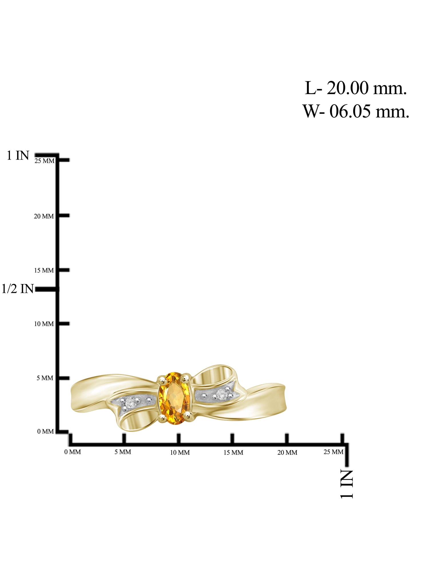 JewelersClub Citrine Ring Birthstone Jewelry – 0.20 Carat Citrine 14K Gold Plated Silver Ring Jewelry with White Diamond Accent – Gemstone Rings with Hypoallergenic 14K Gold Plated Silver Band