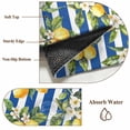 thumbnail image 6 of 3'x5' Area Rugs, Lemon Flowers Indoor Outdoor Area Rug for Living Room Bedroom, Botanical Leaves Blue Vertical Stripes Washable Bathroom Rugs Kitchen Floor Carpet Mats Home Decor Aesthetic, 6 of 8