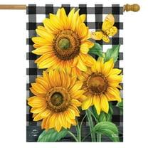 Briarwood Lane Checkered Sunflowers Summer House Flag