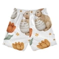 thumbnail image 2 of Rabbit Hug Easter Eggs Watercolor Tulips Swim Trunks Board Shorts Beach Pants Bathing Bottoms XS, 2 of 8
