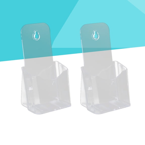FRCOLOR 2-Pack Acrylic Brochure Holder Stand for Leaflets, Catalogs, Bookmarks Display, Clear Organizer