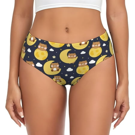 Womens Underwear  Moon bear No Show Seamless Underwear  Soft Comfy Stretch Panties  Hipster Ladies Panties Bikini Underwear Briefs