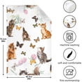 thumbnail image 4 of Kitchen Towels Love Cat Flowers Pattern Cleaning Towel Absorbent Hand Towels Tea Towels for Home Restaurant Dish Clean 28" x 18", 6PCS, 4 of 7