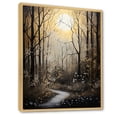 thumbnail image 2 of Designart "Forest Tree Monochrome Moonlit Forms II" Traditional Floater Framed Canvas Art Print, 2 of 7