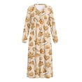thumbnail image 5 of Tutolipy Christmas Tree Printed Nightgowns for Women Snowflake Printed Sleepwear Full Length Loungewear Long Sleeve Night Dress, S, 5 of 7
