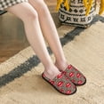 thumbnail image 5 of Slippers for Women, Bright red lips leopard Womens Slippers Fuzzy Winter House Shoes, Soft Anti-Skid Slippers Indoor and Outdoor, 5 of 7