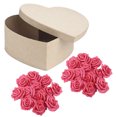 thumbnail image 5 of 2pc Kraft Heart Paper Mache Boxes & Rose Filler (Fuchsia) Sets - for Valentines & Gifts - Factory Direct Craft, 5 of 6