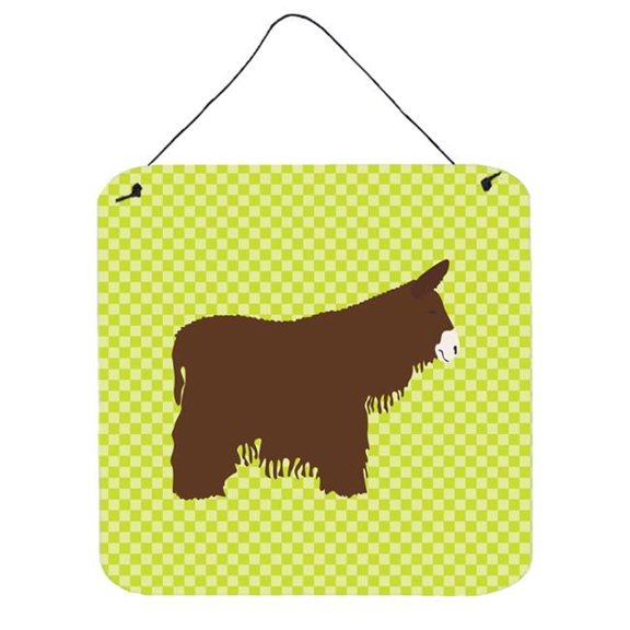 Poitou Poiteuin Donkey Green Wall or Door Hanging Prints, 6 x 6 in.