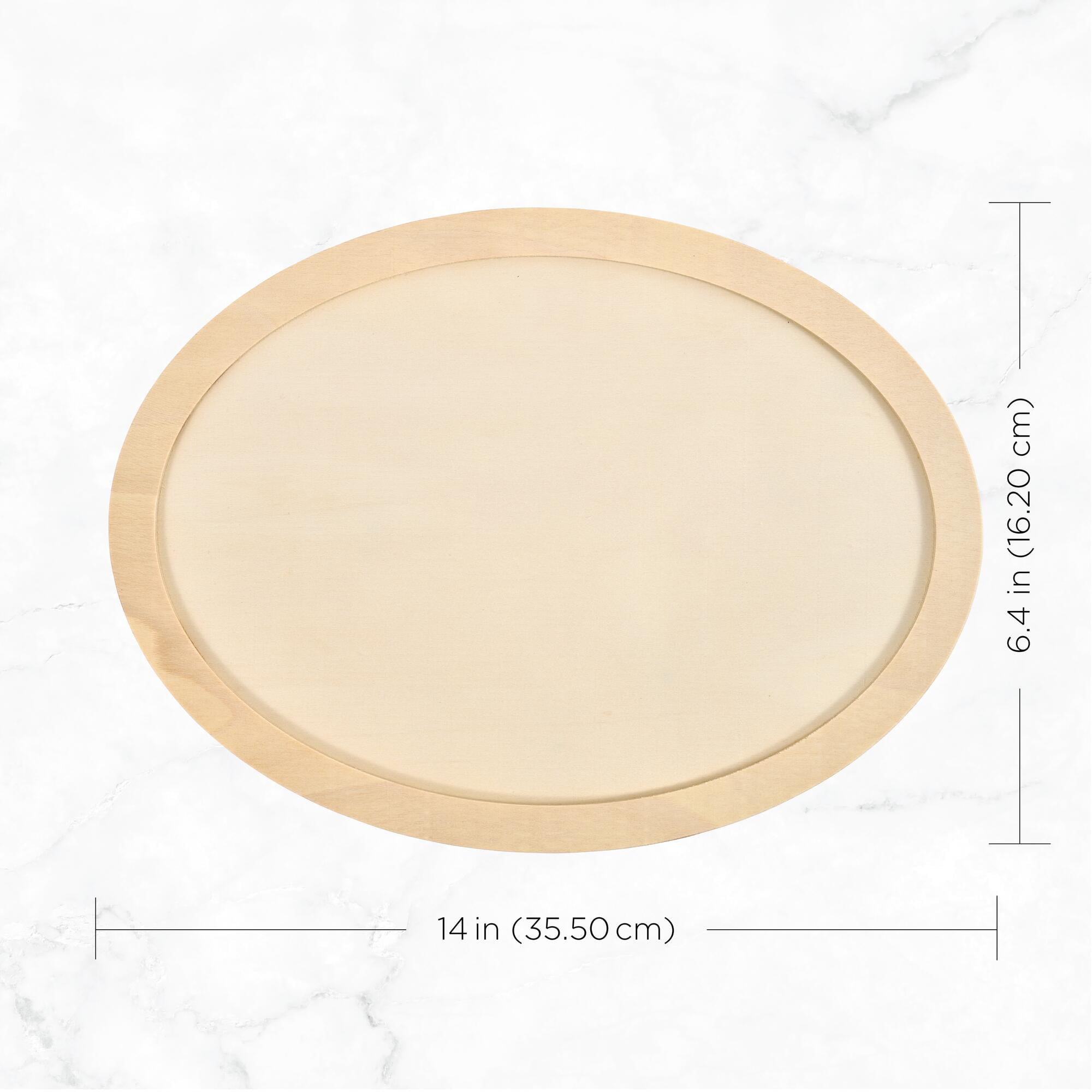 Plaid Unfinished Oval Wood Plaque, 14” x 10.25”