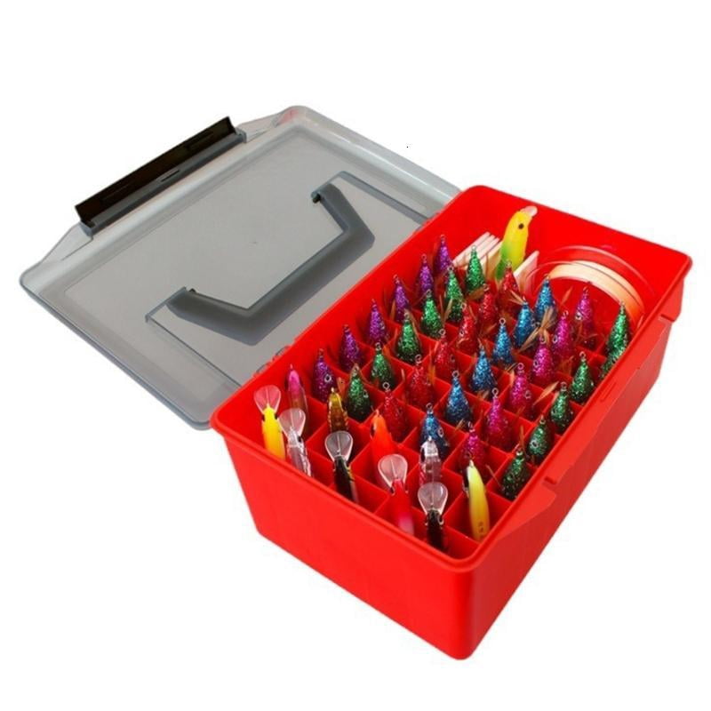 CEORPER Fishing Tackle Box Fishing Lined Organizers Squid Jig Hard Lures Tool Case