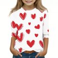 thumbnail image 2 of COM1950s Chemise de la Saint-Valentin pour Garçons, Chemise de la Saint-Valentin pour Garçons et Filles, Imprimé Saint-Valentin pour Garçons et Adultes, Manches Trois-Quarts, Col Rond, Chandail de Base, Chemise de la Saint-Valentin, 2 of 9