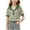 Green, variant on Zpanxa Girls T Shirts Collared Button Front Striped Short Sleeve Summer Casual Top