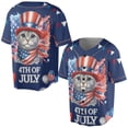 thumbnail image 3 of Patriotic Scottish Fold Celebrates 4th of July All Over Print 3D Baseball Shirt Cat Lover Kitten Owner Gifts Softball Sport - 02009, 3 of 6