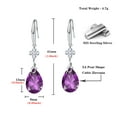 thumbnail image 3 of 925 Sterling Silver Lucky Four Leaf Clover 5A Pear Shape Cubic Zirconia Women Dangle Earrings, 3 of 5