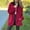 Red, variant on Fleece Jacket for Women with Pockets Hooded Outerwear Thick Sweaters Ladies Coat Casual