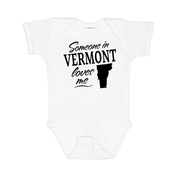Inktastic Someone in Vermont Loves Me Boys or Girls Baby Bodysuit