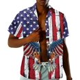 thumbnail image 6 of Men''s Hawaiian Outfits Button Down Short Sleeve Matching Set Casual Beach Party Shirt and Shorts, 6 of 8
