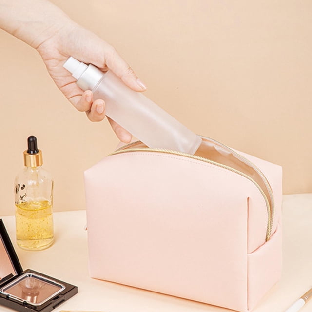 Bolsa de maquillaje PU Cuero shamjiam Resistente Lavable Cuadrado S