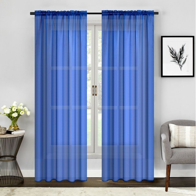 Empire 2 Pièces Voilage Voilage Rideaux Ensemble 84" Longue Tige Poche