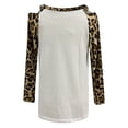 thumbnail image 4 of Abcnature Long Sleeve Shirts for Women, Fashion Fall Clothing Sexy Leopard Print V Neck Tunic Tops Casual Loose Comfy Zipper Tops White M, 4 of 5