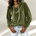 thumbnail image 6 of Ihhxva Women's Velvet Hoodie Loose Fit Drawstring Top Casual Long Sleeve Soft Cozy Sweatshirt for Fall Winter Lounge Streetwear S-2XL, 6 of 9