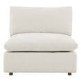 thumbnail image 5 of Commix Down Filled Overstuffed Boucle Fabric Armless Chair in Ivory, 5 of 9