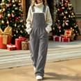 thumbnail image 5 of Women’s Solid Vintage Corduroy Overalls Adjustable Strap Wide Leg Bib Overall Jumpsuits With Pockets Casual Fall Winter Outfits, 5 of 8