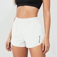 thumbnail image 2 of ZHYou Womens 2 in 1 High Waisted Athletic Shorts,Quick Dry Running Shorts with Built-In Liner & Zipper Pockets,Breathable Workout Shorts,White,Size L, 2 of 6