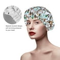 thumbnail image 2 of Yiaed Mallard Ducks Wild Birds1 Print Reusable Shower Cap & Bath Cap & Lined, Oversized Waterproof Shower Caps Designed for all Hair Lengths, 2 of 7