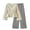 Beige, variant on Miluxas Girls Peplum Top & Striped Pants Set - 2-Piece Outfit with Bow Detail, Casual Wear for School & Daily Use Green 14 Years