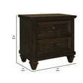 thumbnail image 4 of Wooden Nightstand with Tapered Block Legs and Natural Grain Texture, Brown - Saltoro Sherpi, 4 of 4